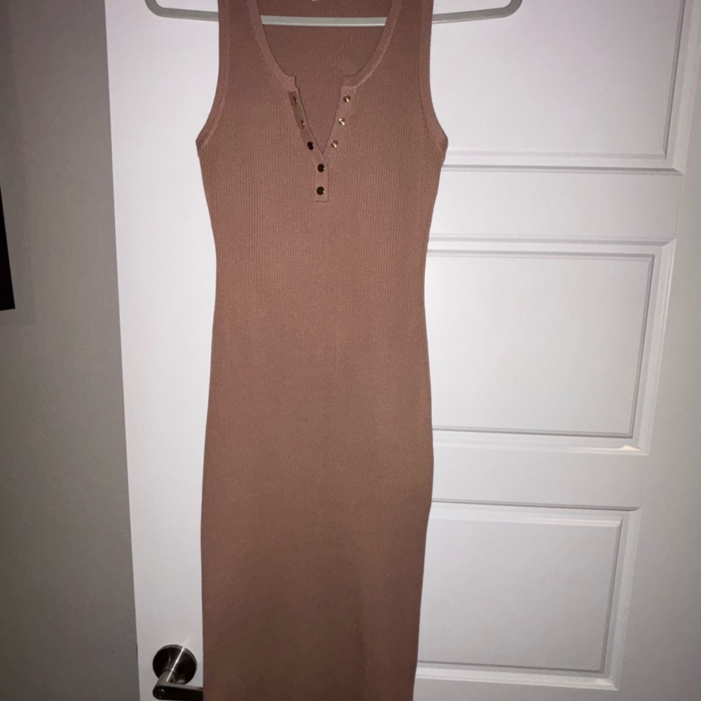 Workshop Republic Clothing Tan Sleeveless Midi Dress